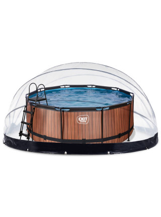 Каркасний басейн EXIT 360x122 см, із накриттям "Дерево"